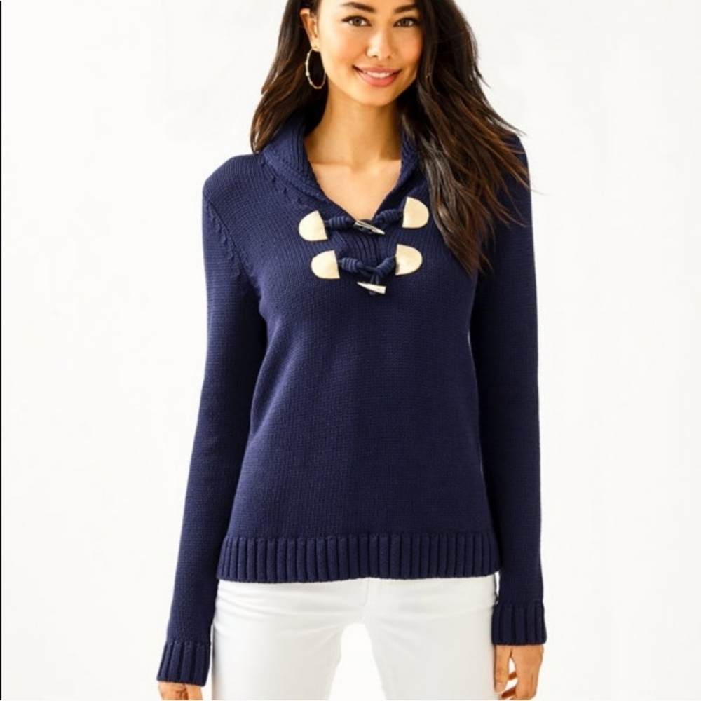 Lilly Pulitzer Bainbridge Navy Toggle Sweater